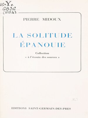 cover image of La solitude épanouie